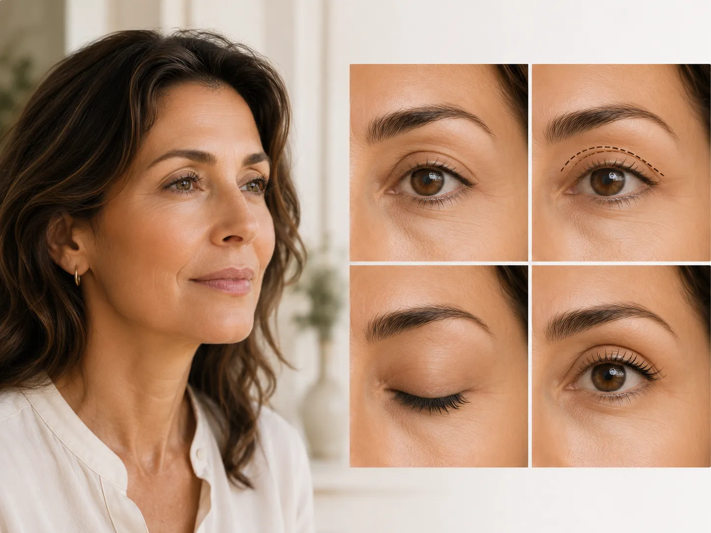 Blépharoplastie supérieure : excès de peau de la paupière haute, Clinique esthétique Mozart Nice