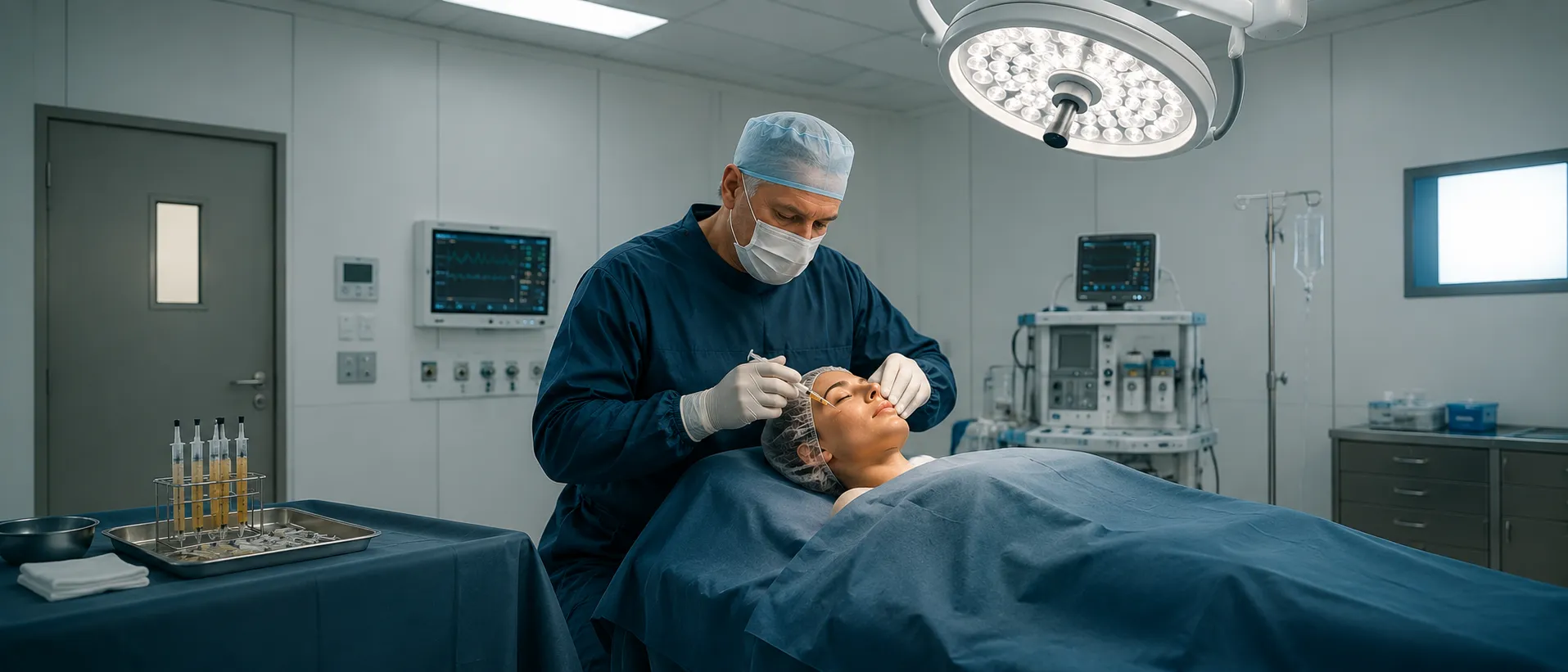 Chirurgie esthétique du visage au bloc opératoire, Clinique esthétique Mozart à Nice