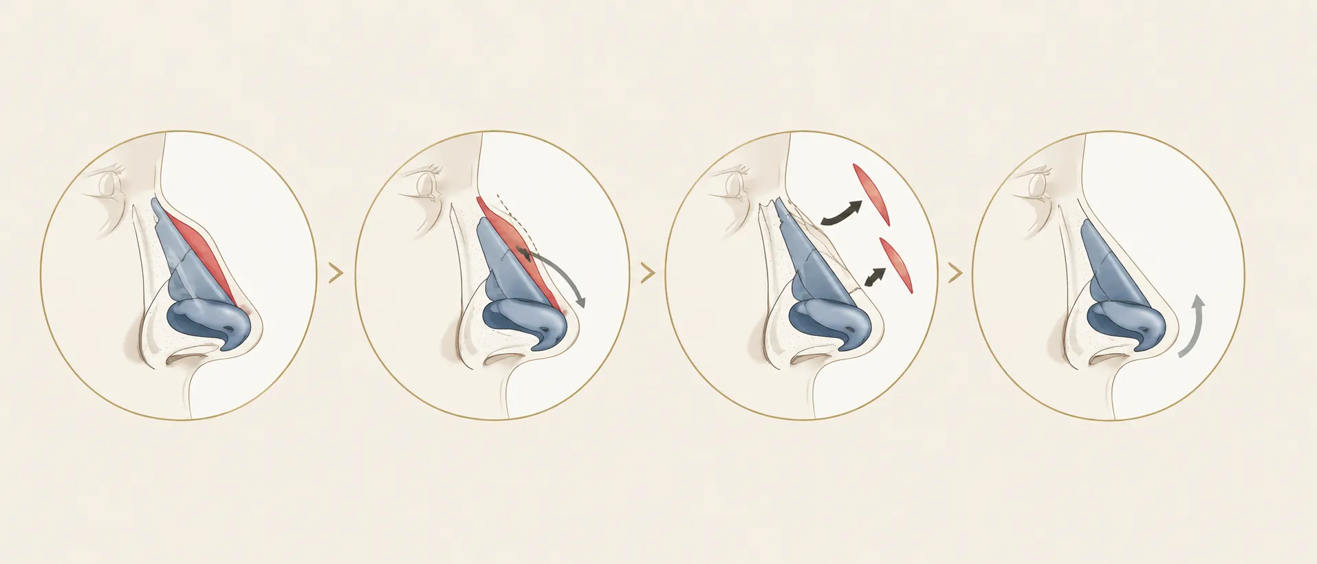 Les étapes d'une rhinoplastie : remodelage des cartilages et de l'arête du nez, Clinique esthétique Mozart à Nice