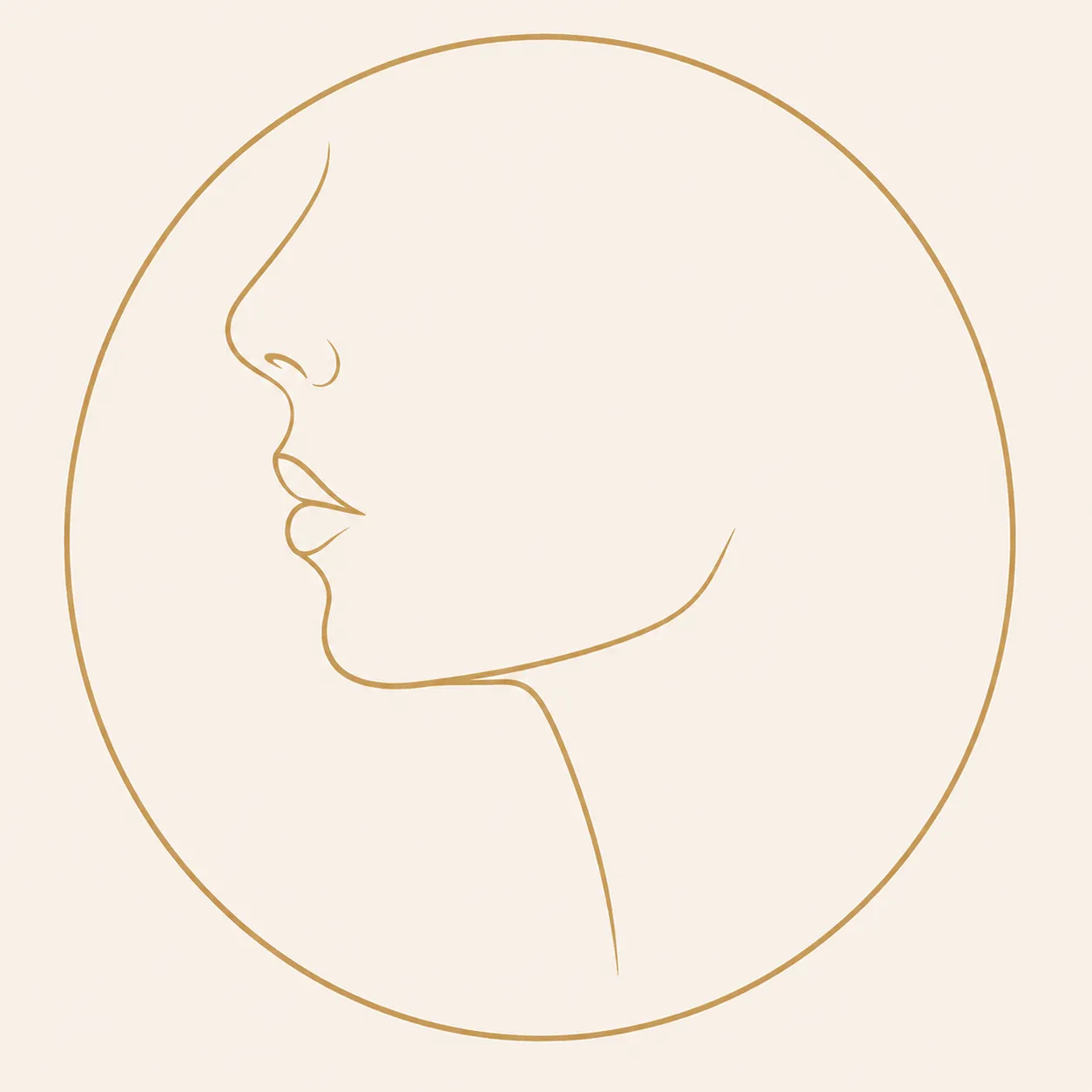 Schéma d'une microgénie, menton de petite taille, vu de profil