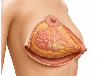 Illustration médicale du remodelage interne du sein