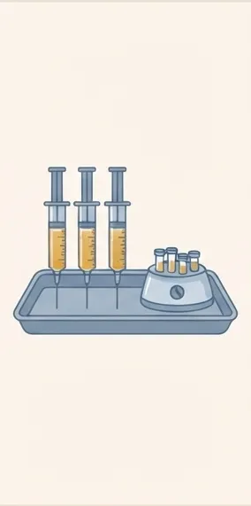 Élargissement du pénis : préparation et purification de la graisse, seringues et centrifugeuse