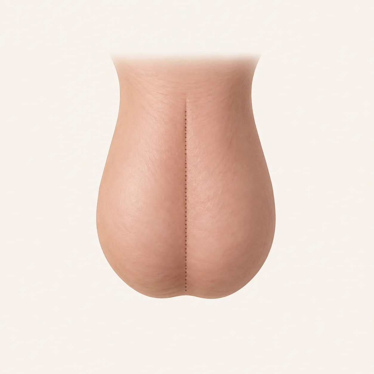 Où se situe la cicatrice d'un lifting du scrotum : la ligne médiane naturelle du scrotum, le raphé médian, Clinique esthétique Mozart à Nice