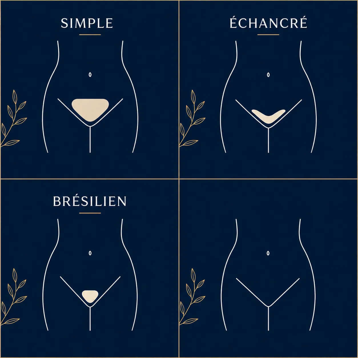 Les quatre tracés du maillot en épilation laser&nbsp;: simple, échancré, brésilien et intégral, Clinique esthétique Mozart à Nice