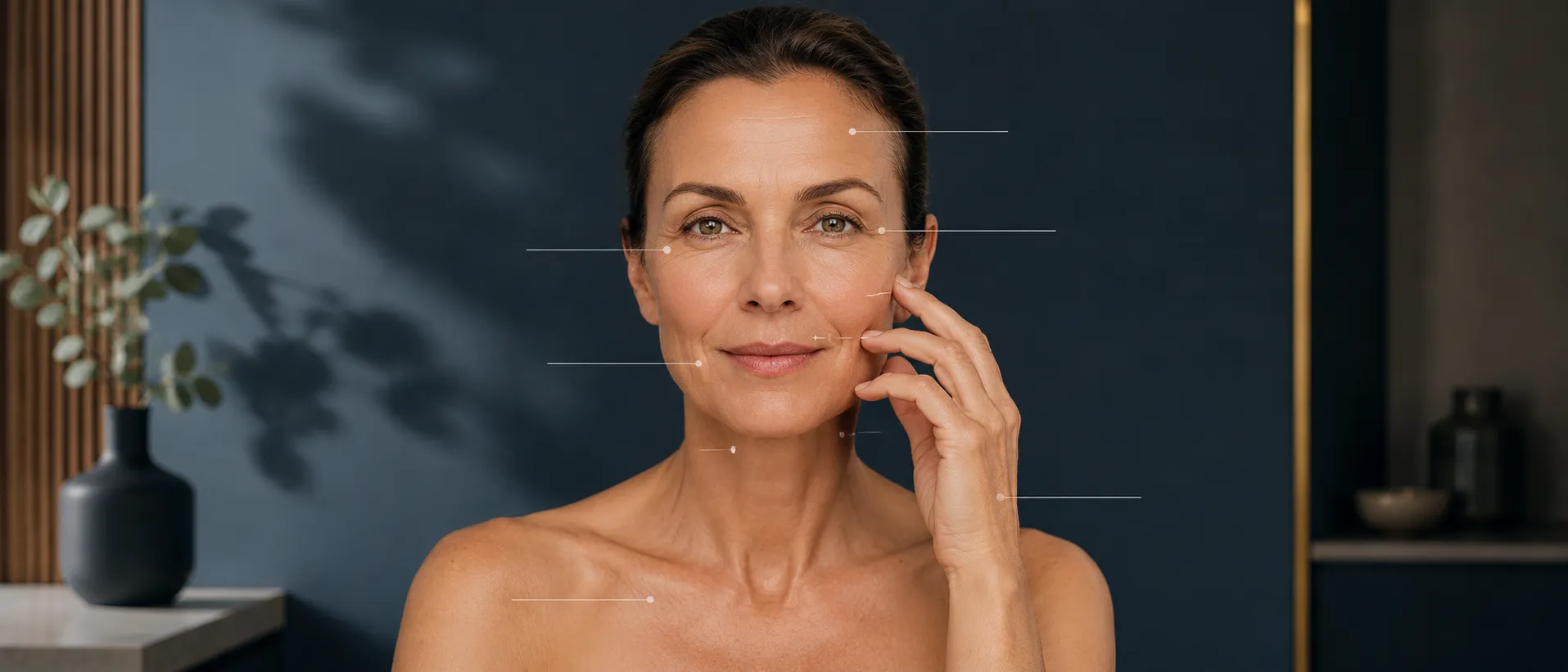 Les zones traitées au laser CO2 fractionné à Nice : le front, la tempe, le contour des yeux, les joues, la lèvre supérieure, le cou, le décolleté et le dos des mains, Clinique esthétique Mozart