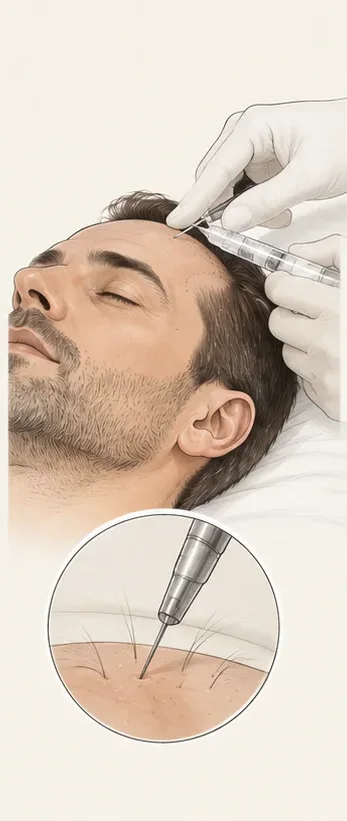 L'anesthésie locale avant une greffe de cheveux, Clinique esthétique Mozart à Nice