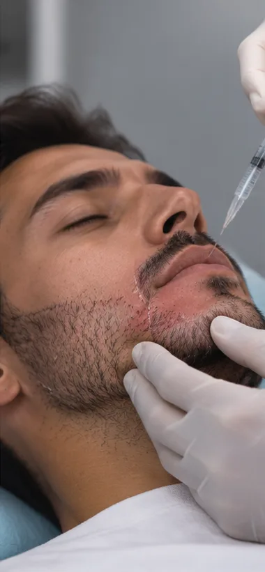 L'anesthésie locale du visage avant la pose des greffons
