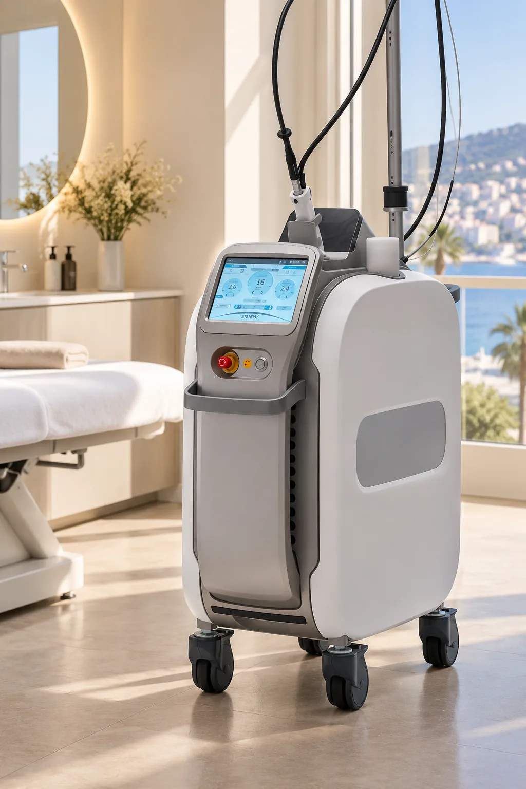 Le laser d'épilation de la Clinique esthétique Mozart, dans la salle de soin, à Nice